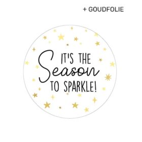 sticker-feestdagen-its-the-season-to-sparkle-juf-leidster-meester